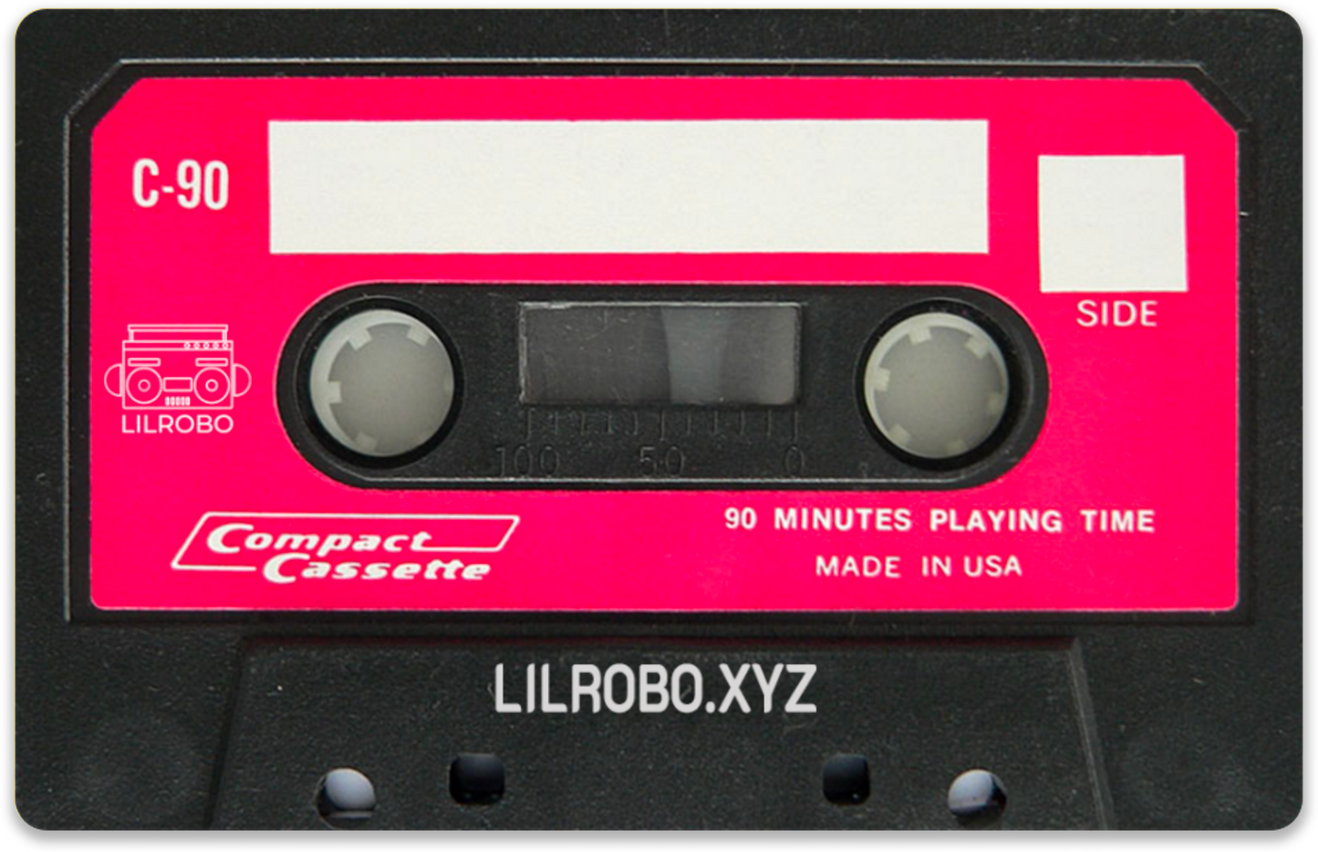 Hot Pink Label Black Tape Cassette NFC Card