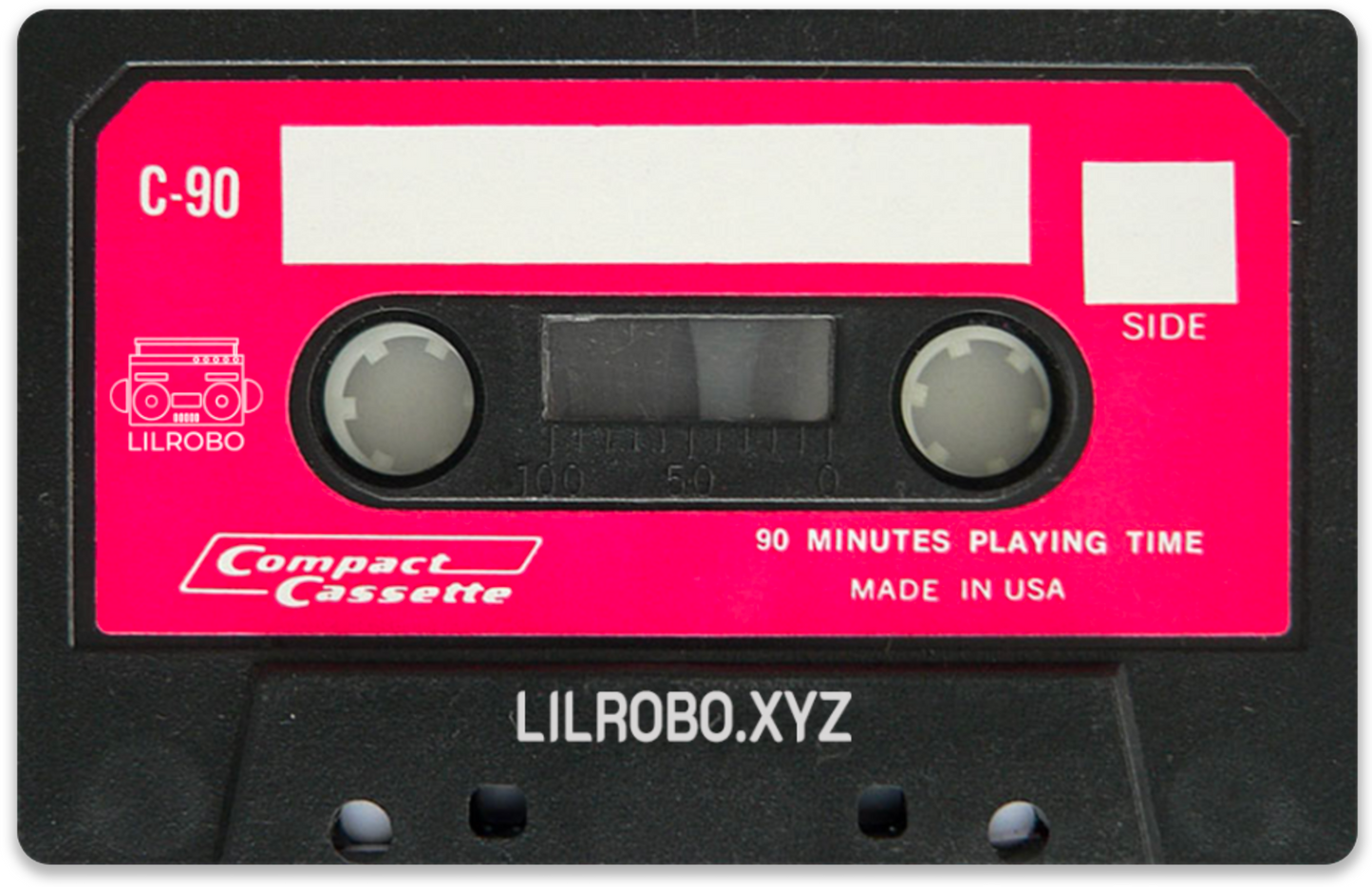 Hot Pink Label Black Tape Cassette NFC Card