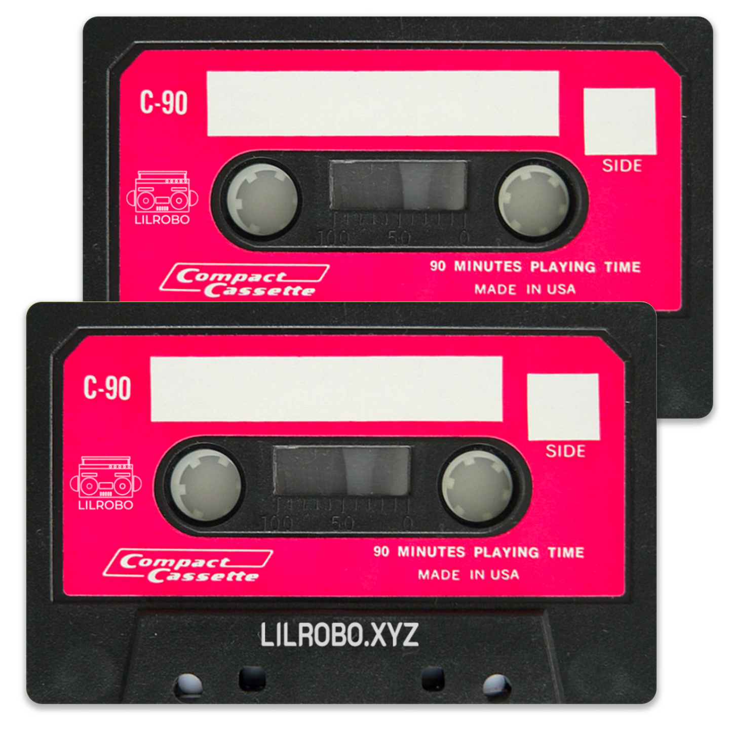 Hot Pink Label Black Tape Cassette NFC Card