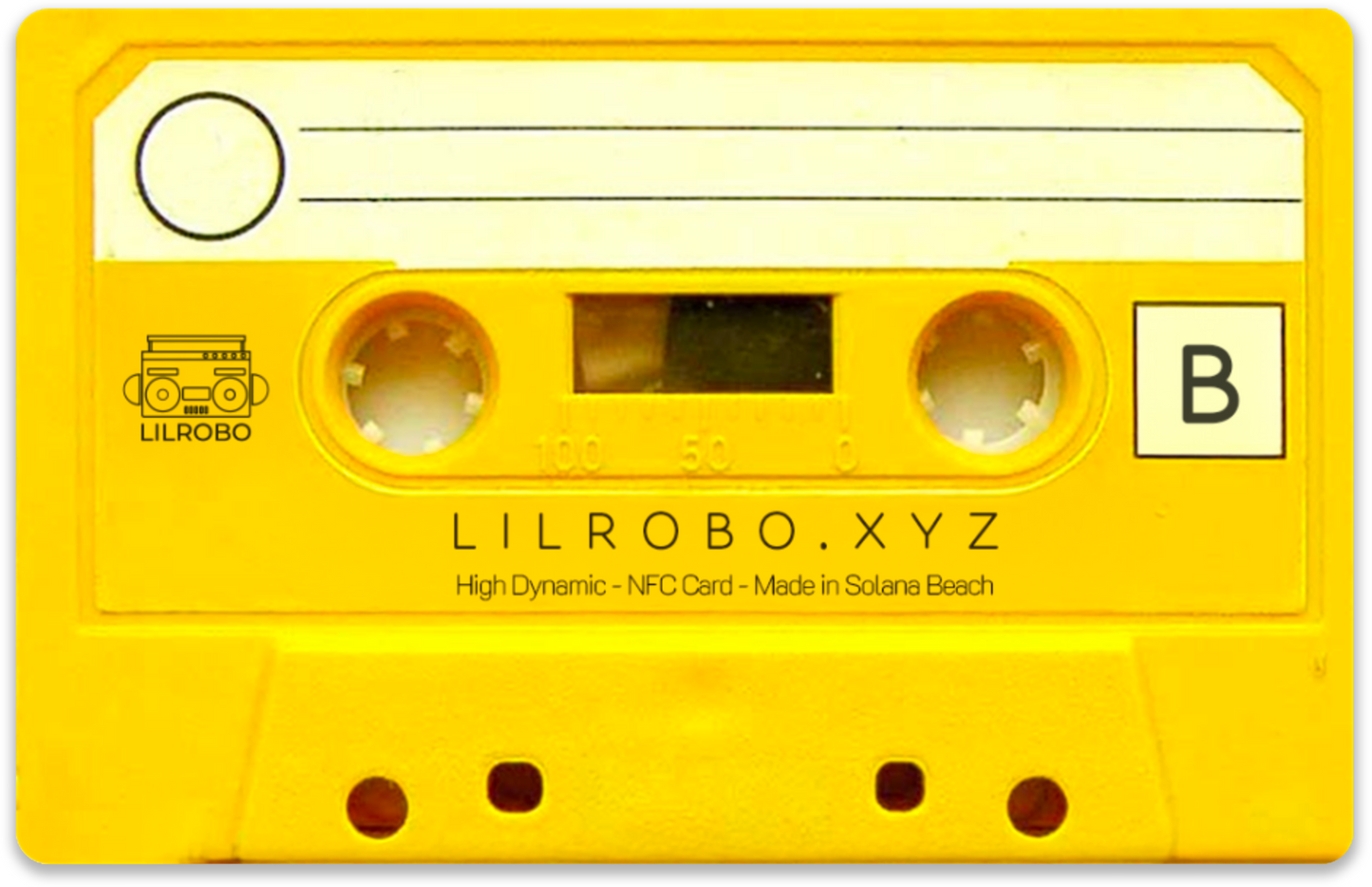 Yellow Tape Cassette NFC Card