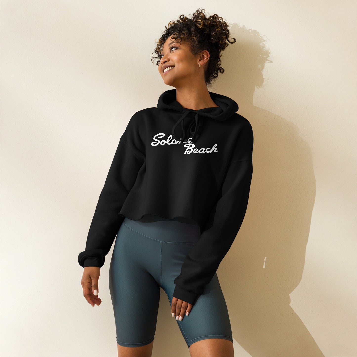 Solana Beach Sign Crop Hoodie