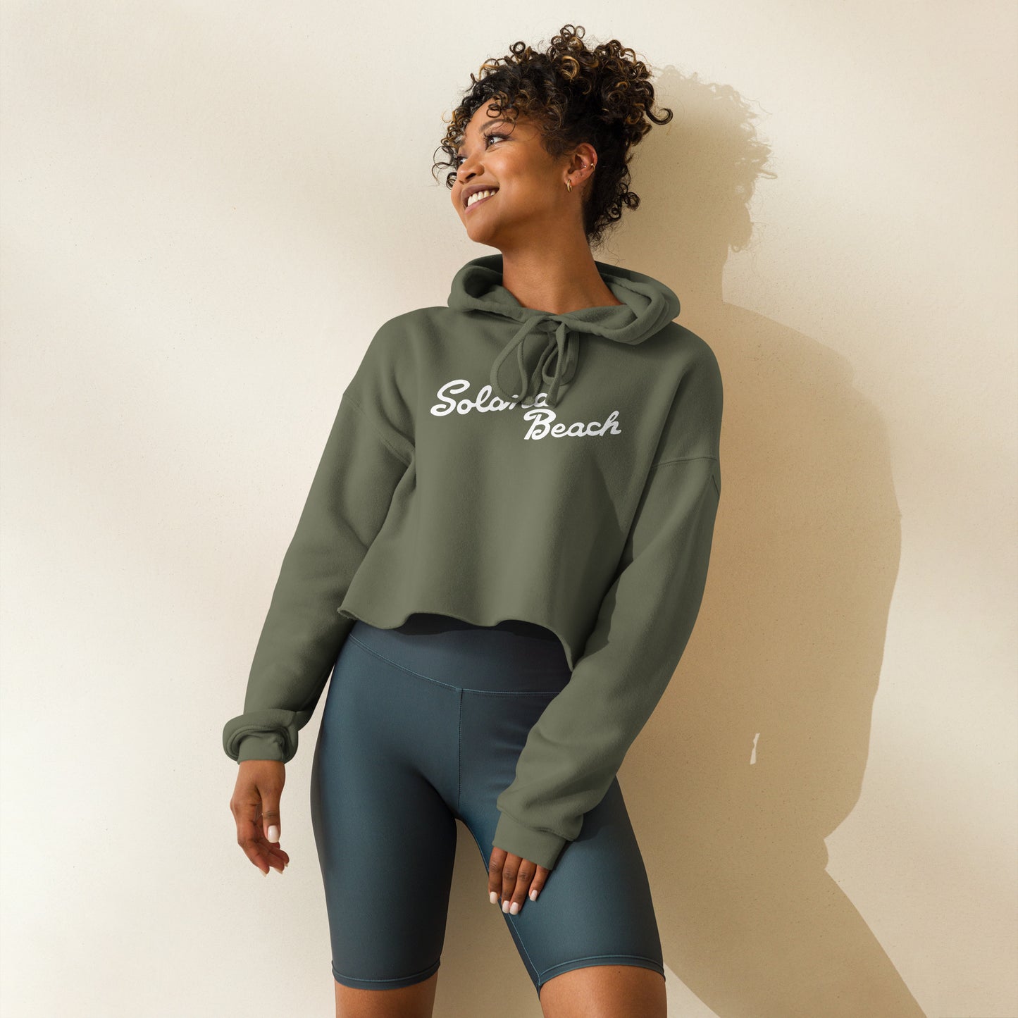 Solana Beach Sign Crop Hoodie