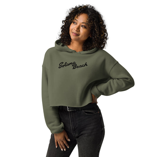 Solana Beach Sign Crop Hoodie