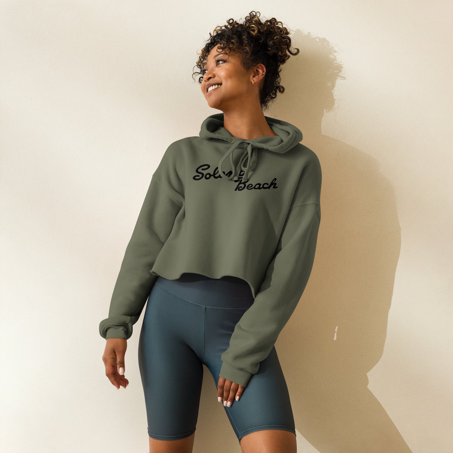 Solana Beach Sign Crop Hoodie