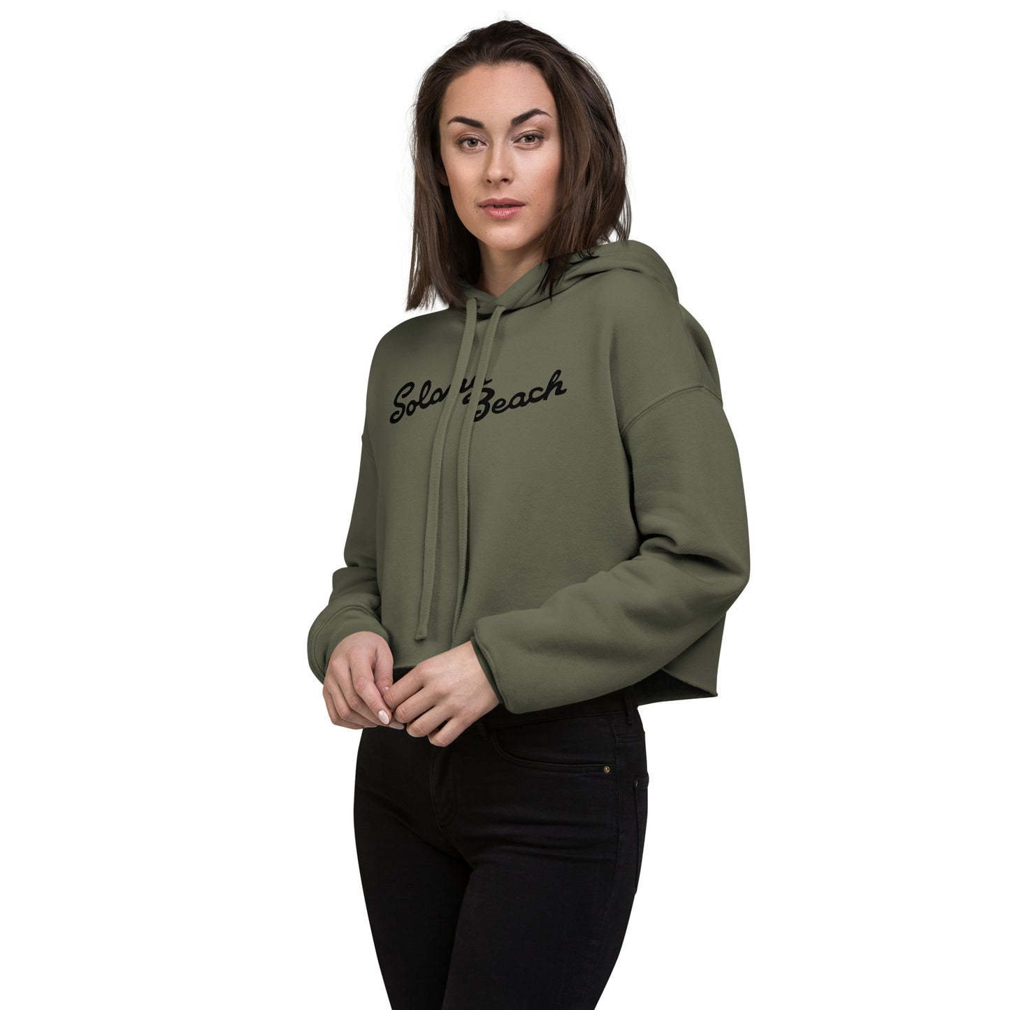 Solana Beach Sign Crop Hoodie